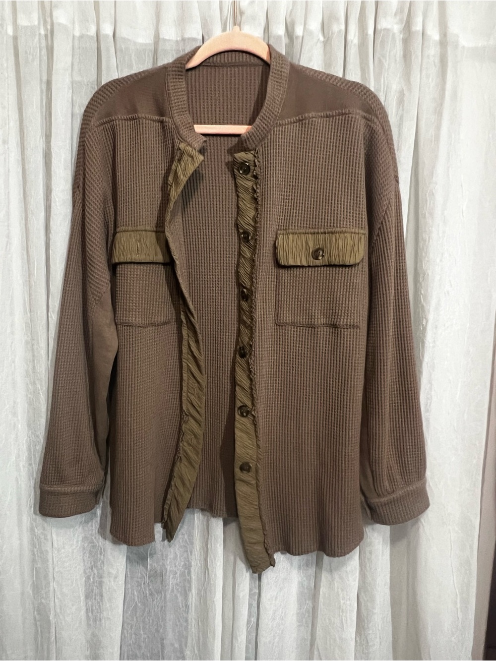 Brown Waffle Knit Top - Medium